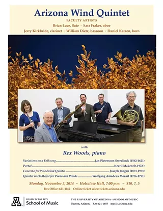 Image: Arizona Wind Quintet with Pianist Rex Woods