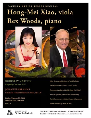 Image: Faculty Artist Series Recital: Hong-Mei Xiao, viola & Rex Woods, piano
