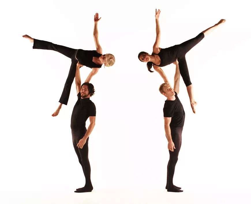 Flight School Acro Yoga performs at the Sculpture Festival Finale.