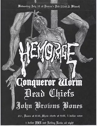 Image: Hemorage, Conqueror Worm, Dead Chiefs, John Brown