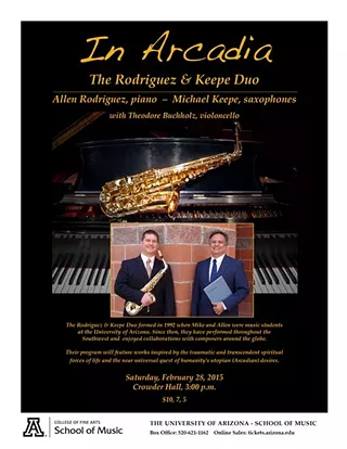 Image: "In Arcadia" featuring Mike Keepe, saxophones and Allen Rodriguez, piano