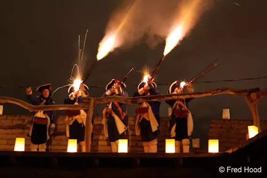 Muskets firing on Luminaria Night