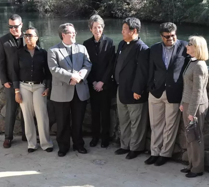 Part of the delegation at the Jordan River