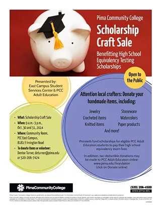Image: Pima Community College High School Equivalency Craft Fundraiser
