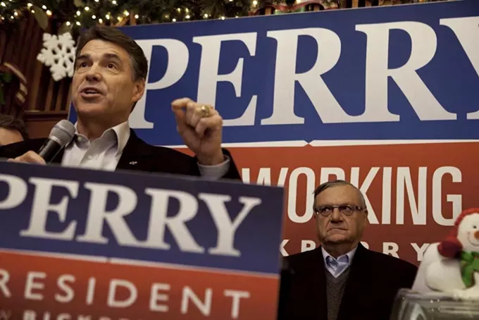 Image: Rick Perry and Joe Arpaio in Iowa, Dec. 27, 2012