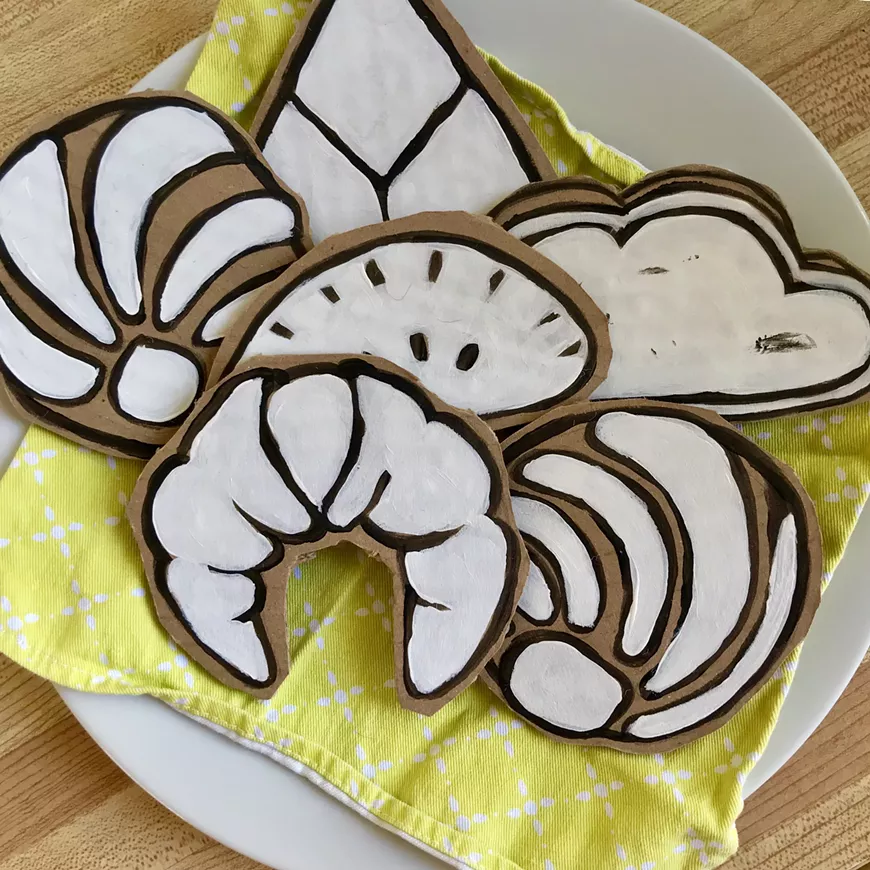 Painted cardboard cutouts by illustrator Ondrea Bell