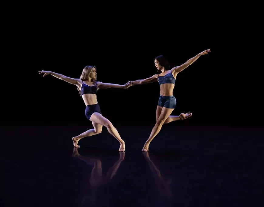 UA Dance Ensemble members Hannah Weinmaster and Kara Madden.