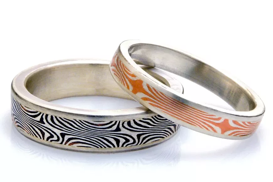 Class taught by Tedd McDonah, one of the country’s leading artists in mokume-gane, the ancient Japanese technique that produces a mixed-metal laminate with distinctive layered patterns.