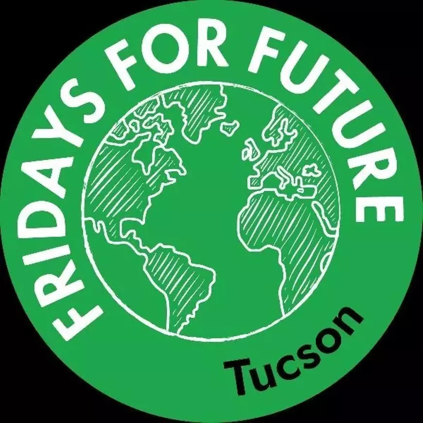 The logo of FridaysForFuture Tucson, the organizer of the protest.