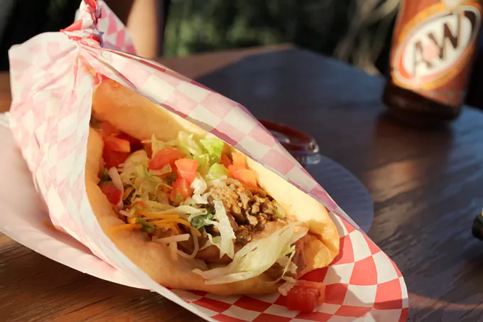 The Indian taco at Manna from Heaven wraps common taco filling inside a freshly cooked frybread.