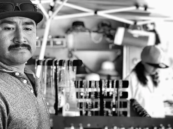 Abelardo “Abe” Caraasco at his Tanque Verde Swap Meet shop.