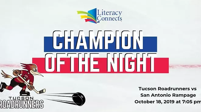 Image: Tucson Roadrunners: Champion of the Night for Literacy Connects