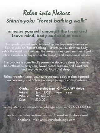 Image: Relax Into Nature - Shinrin Yoku "forest bathing" walk