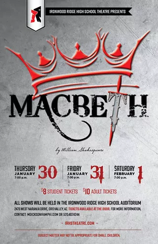 Image: Ironwood Ridge High School Theatre production of Shakepeare's Macbeth
