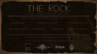 Image: The Rock and Jesse Rosales present manhigh, Bury Me Alive, Pyrotechnica, By the Gods, Lethean, Elyzian, and Ash To Dust