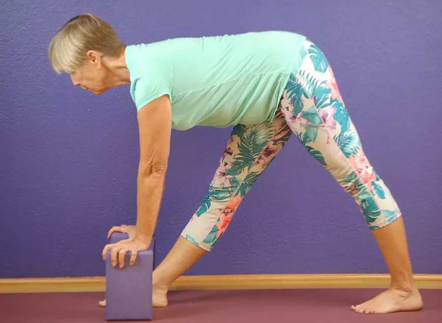 Marty Twitchell leads this class, offering pose adaptations where appropriate.