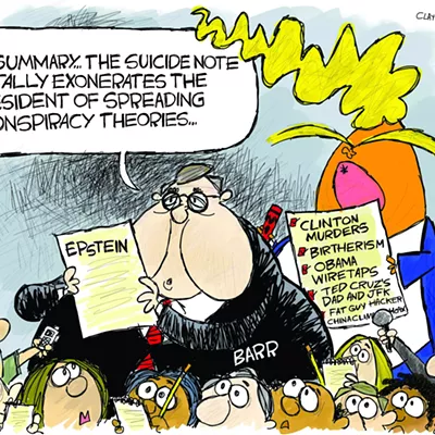 Image: Claytoon of the Day: Conspiracy-Theorist-in-Chief