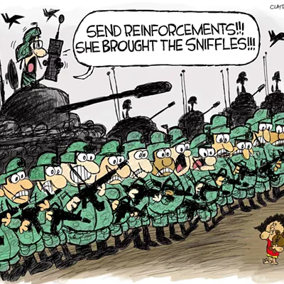 Image: Claytoon of the Day: Troops Meet The Caravan Invasion