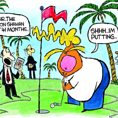 Image: Claytoonz: Qanon Shaman Ding Dong