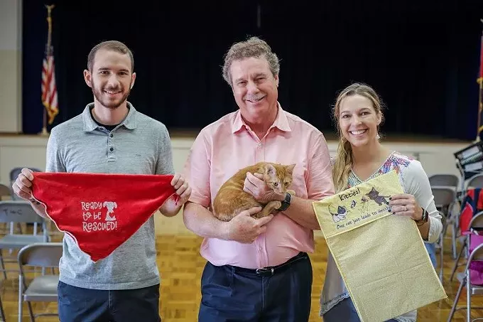 (L to R) Andy Cathey, Donny Cathey, and Carly Timpf at the Christmas-In-July event.