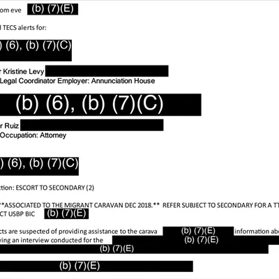 Image: Documents Show Trump Officials Used Secret Terrorism Unit to Question Lawyers at the Border