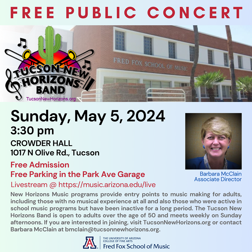 Free Public Concert by Tucson New Horizons Band