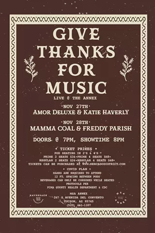 Image: Give Thanks For Music at MSA Annex with Mamma Coal, Freddy Parish, Amour Deluxe & Katie Haverly