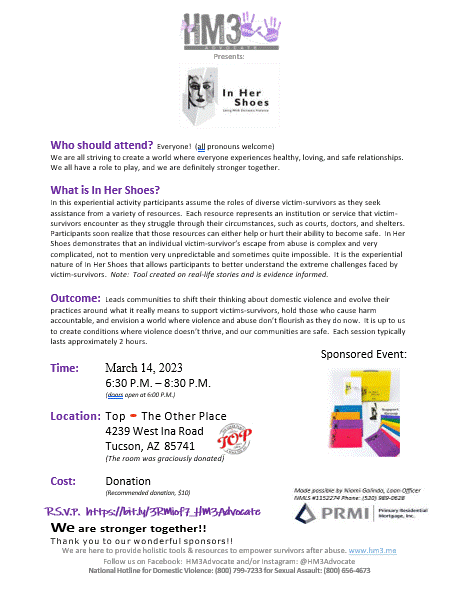 Image: HM3 Advocate Presents "In Her Shoes"