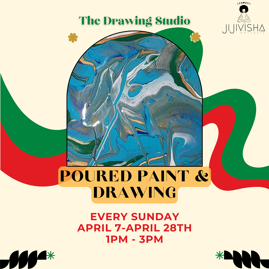 Poured Paint & Drawing Class with Meela