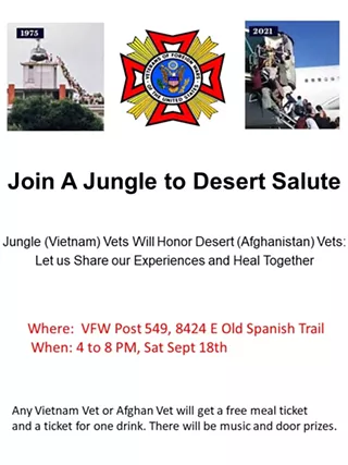 Image: Jungle (Vietnam) Vets Will Honor Desert (Afghanistan) Vets