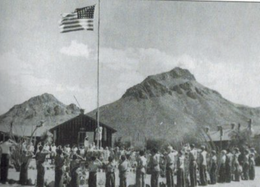 Children participate in the daily morning flag ceremony at the Pima County Preventorium