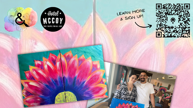 Image: Partner Paint and Sip &lsquo;Dahlia Flower&rsquo; at Hotel McCoy &ndash; Includes Mimosa & Tamale!