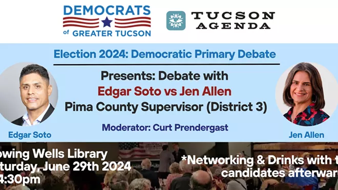 Image: Pima County Supervisor (District 3) Democratic Debate Sat., June 29th at 3pm