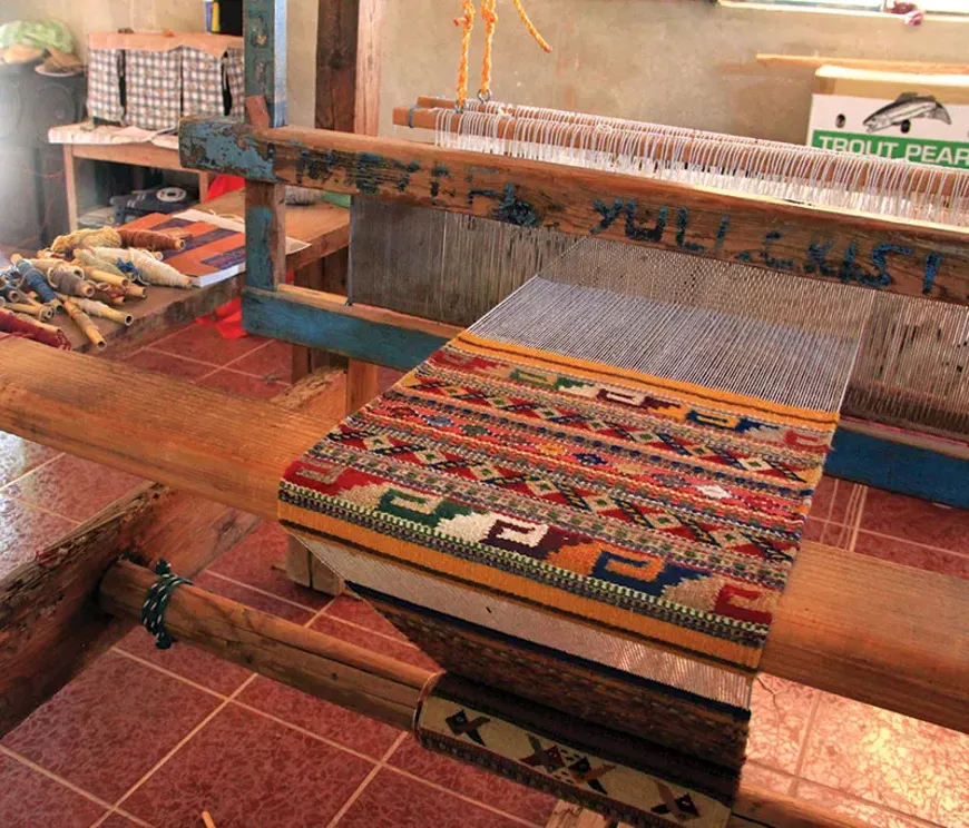 Zapotec rug in process