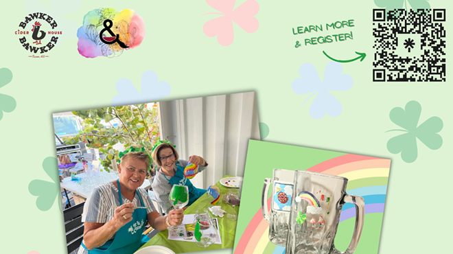 Image: St. Patty&rsquo;s Day Glass Painting at Bawker Bawker Cider!