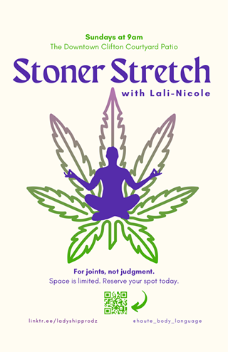 Image: Stoner Stretch Sundays: A 90 min Wake, Bake & Stretch Session for Adults 21 and older