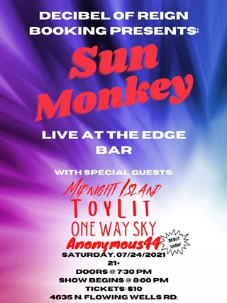 Image: Sun Monkey Live At The Edge Bar 21+ Show