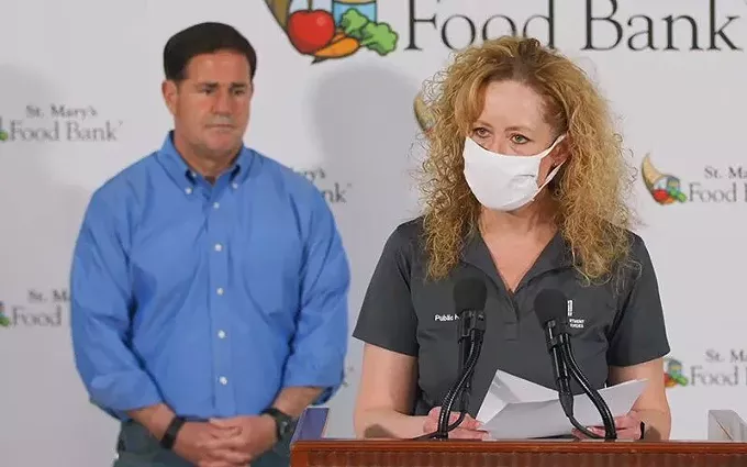 Gov. Doug Ducey and Arizona Department of Health Services Director Dr. Cara Christ