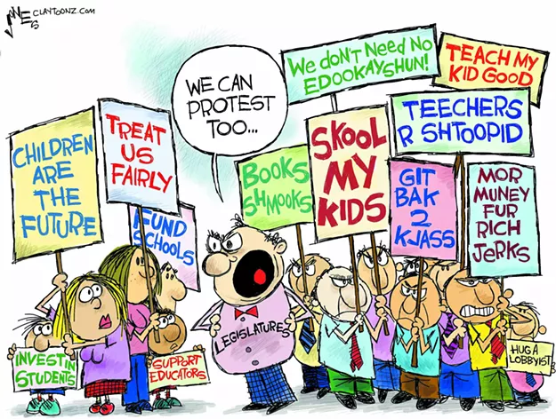 Claytoon of the Day: Teacher Walkout