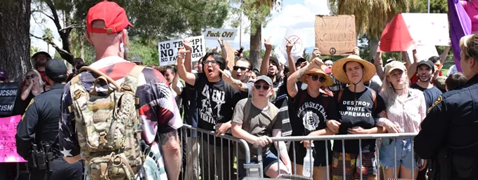 Far-Right Group Draws Counter Protest in Reid Park