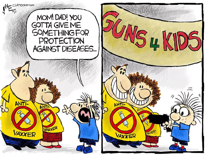 Claytoon of the Day: Vaxxin' Action