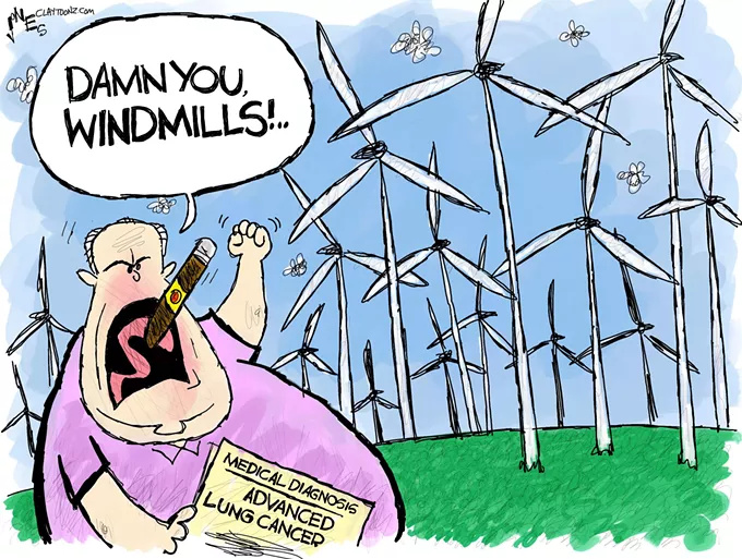 Claytoon of the Day: Windmills Get Another Victim