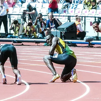 Image: Usain Bolt Trades Track for the Soccer Field