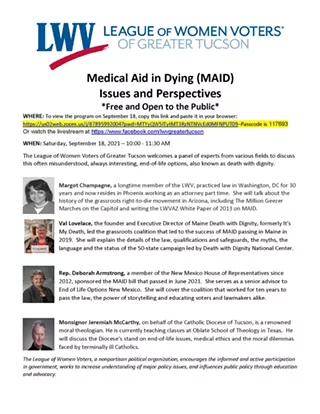 Image: Voter Education Program: Medical Aid in Dying